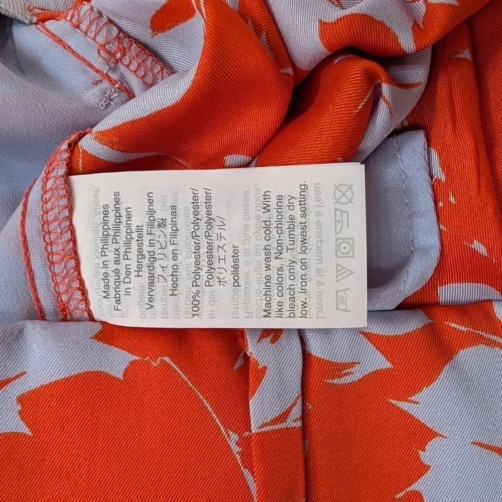 J. Crew Pants Set Womens 8 Large Orange Ratti Falling Leaves Halter Top Ruffle